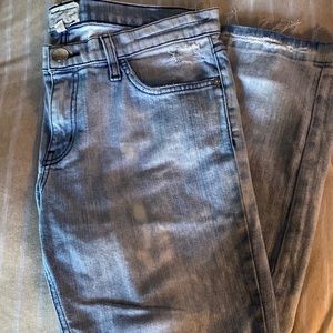 Current Elliott Cropped Bleached Destroyed Jeans. Size 29